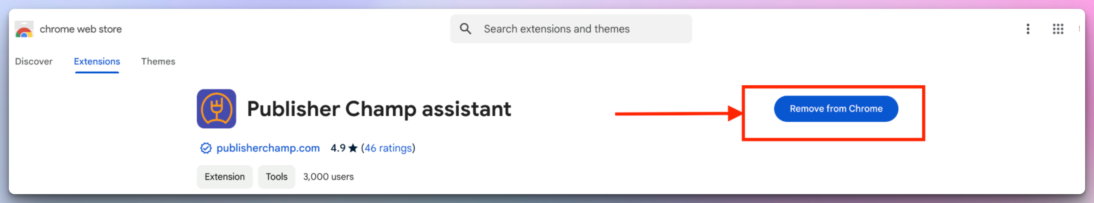 Remove extension from Chrome