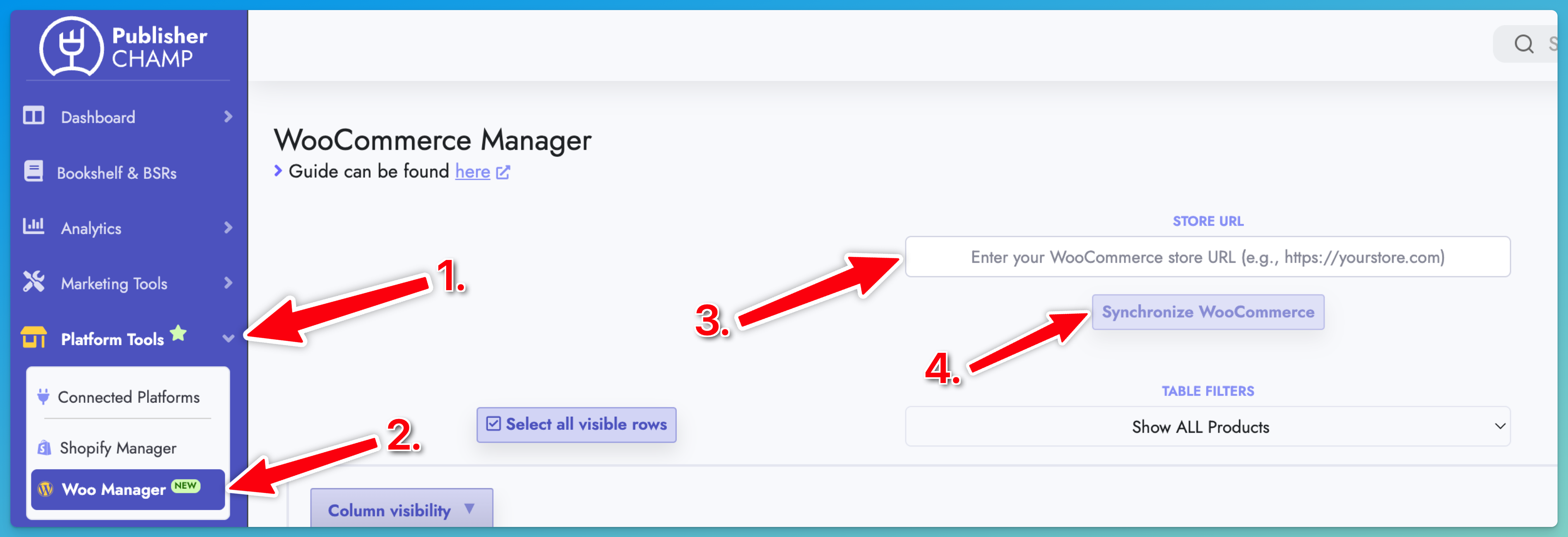 Synchronize your WooCommerce Store button