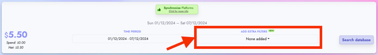 Add extra filters dropdown