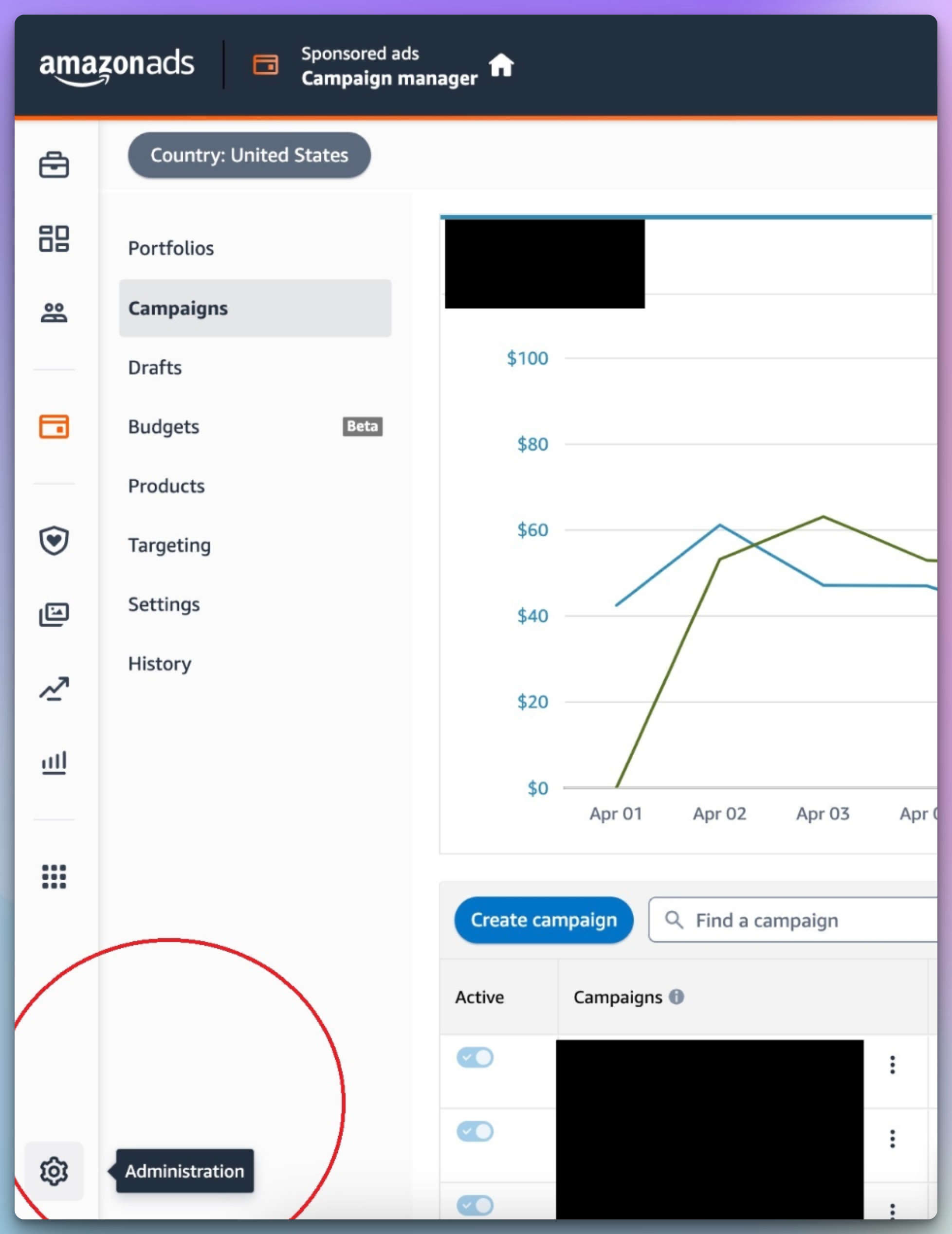 Account access and settings navigation