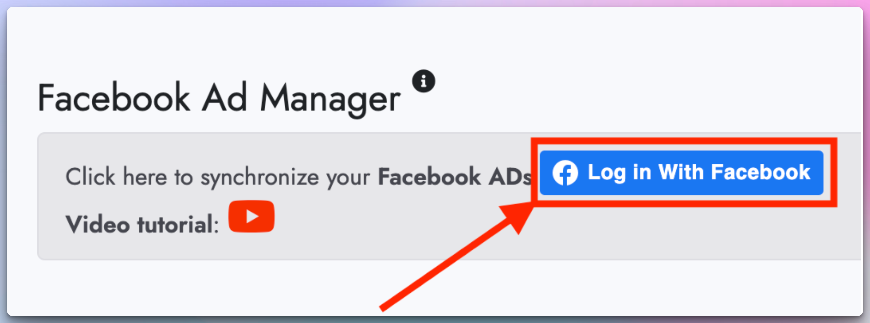 Login with Facebook button