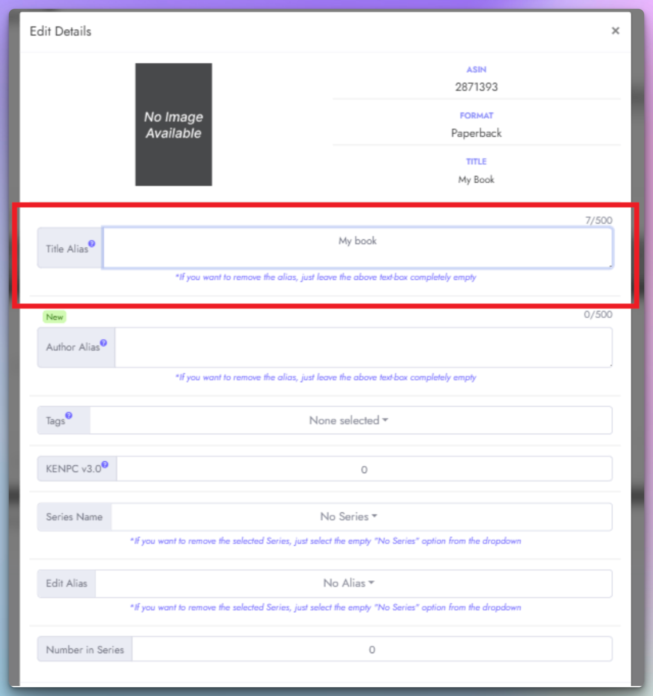 Title Alias in table rows