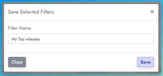 Saved filter name