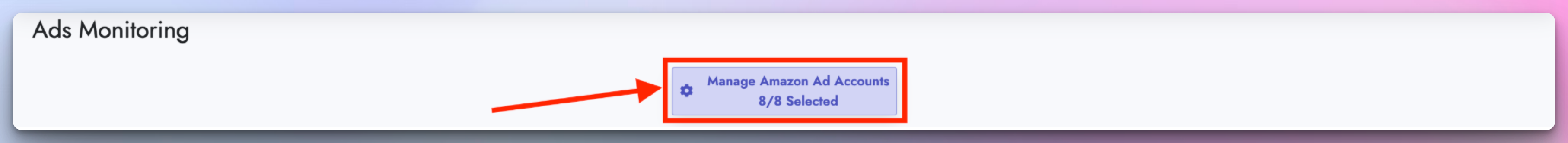 Manage Amazon Ad Accounts button