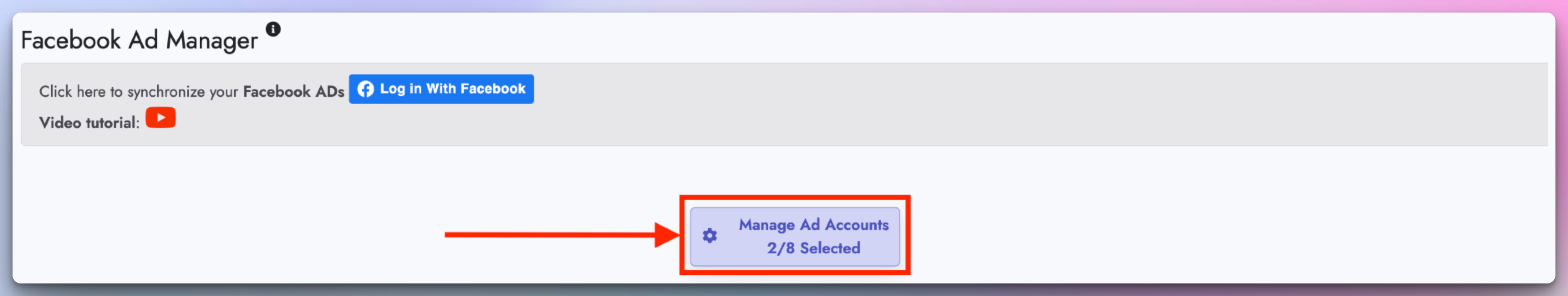 Ad accounts listed on FB Ad Manager