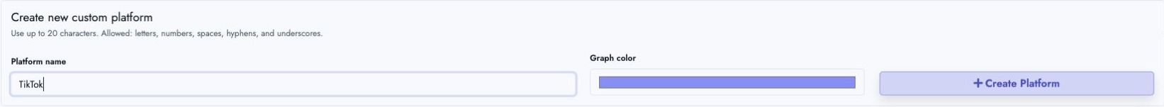 Create a custom platform with name and color