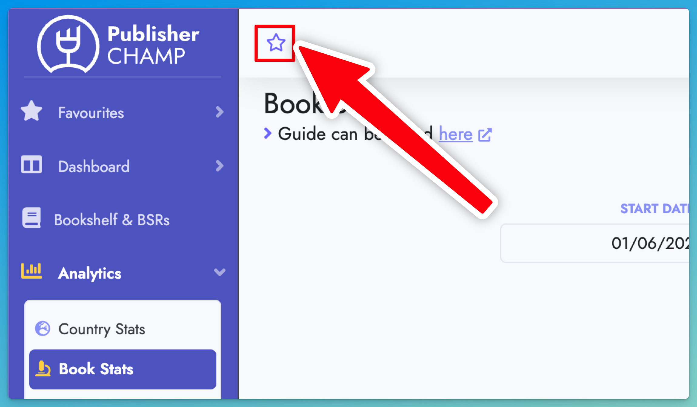 Clicking the favourite button