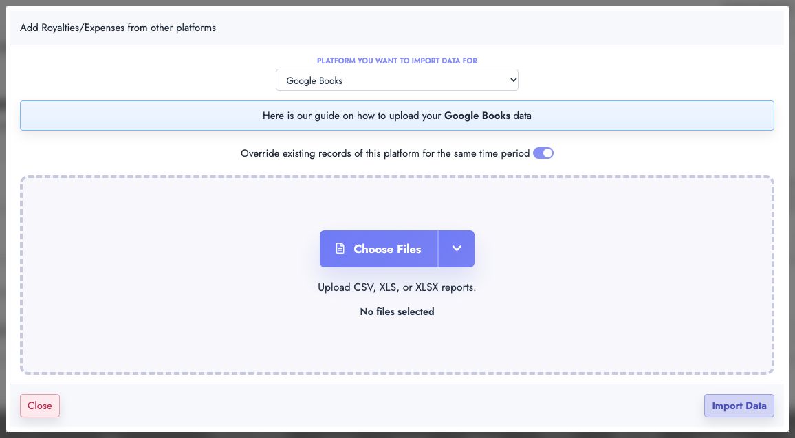 Upload Google Books data file