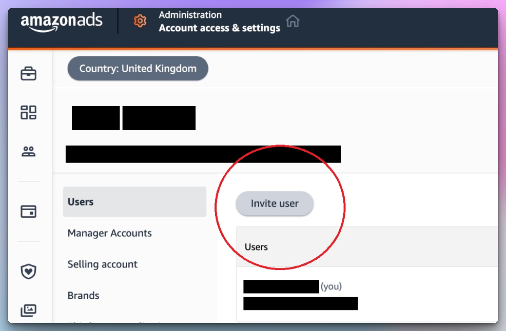 Invite User button on Users tab