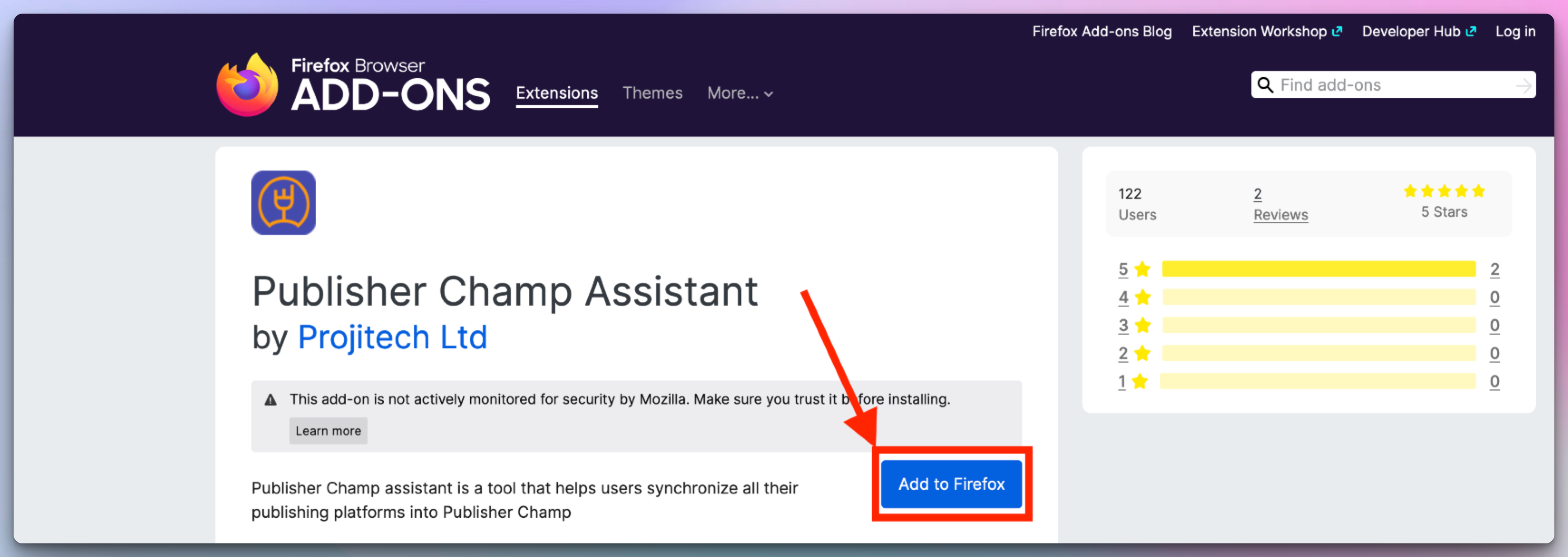 Add addon to Firefox