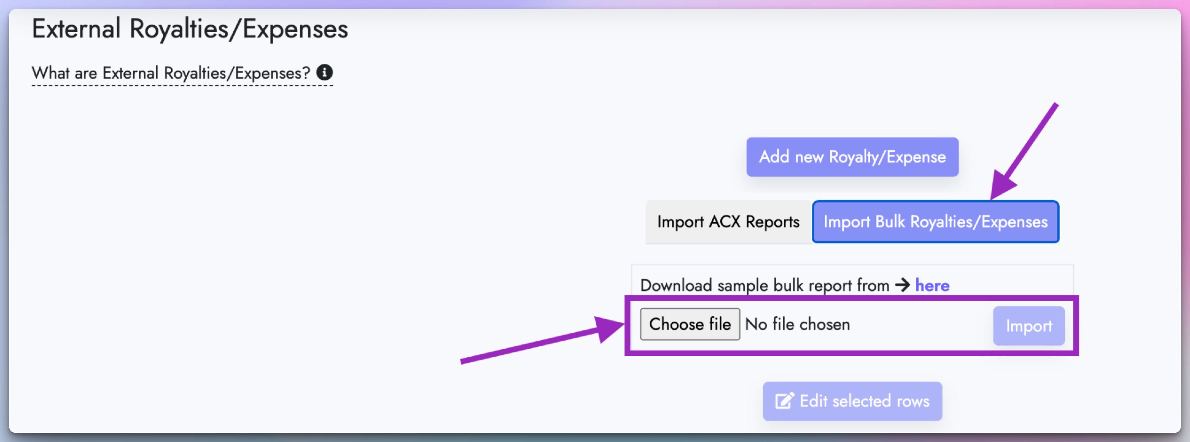 Upload edited bulk import file
