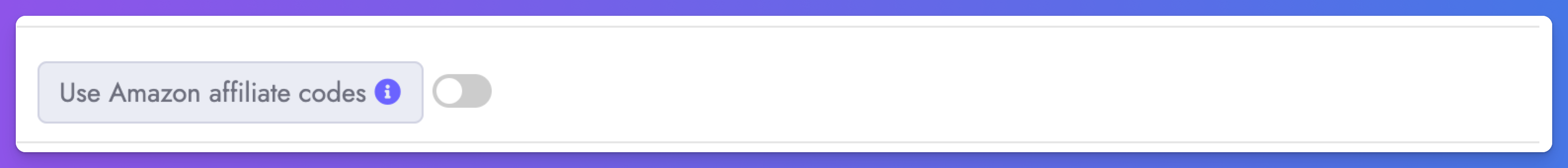 Use Amazon affiliate codes option