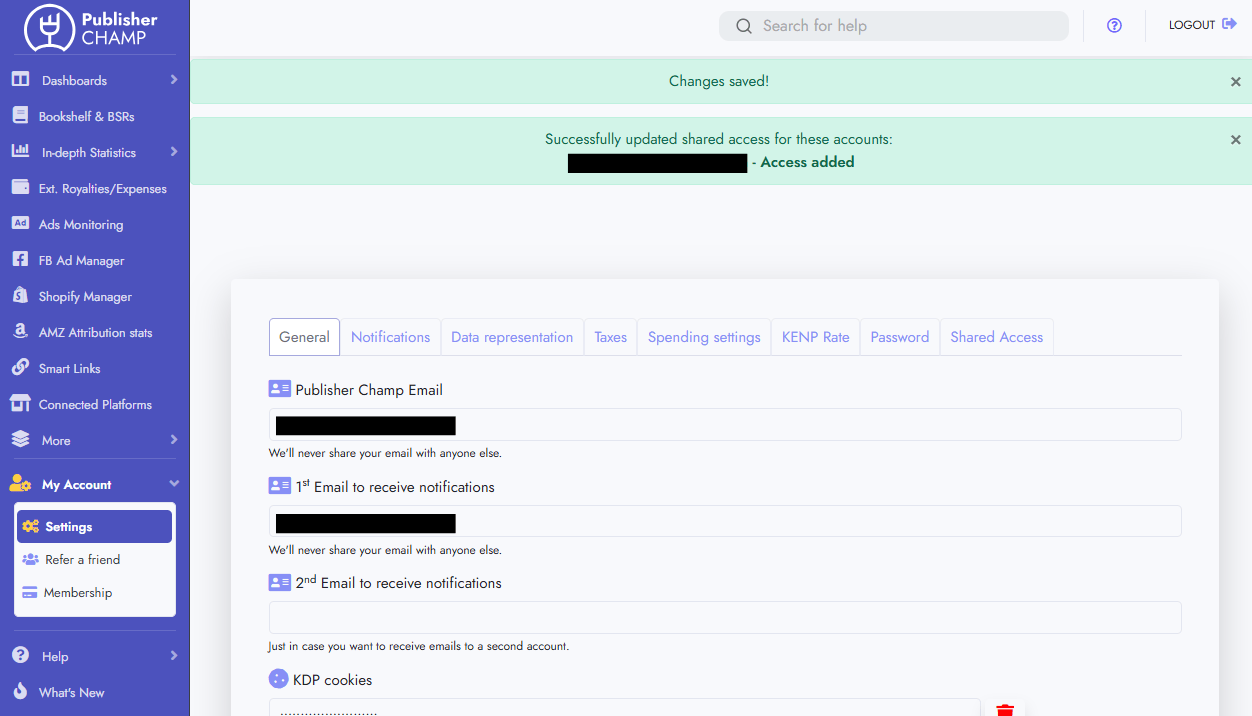 Master account login page