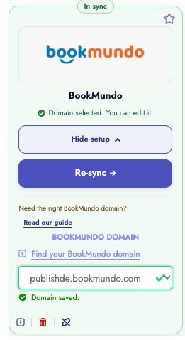 Select BookMundo domain from dropdown