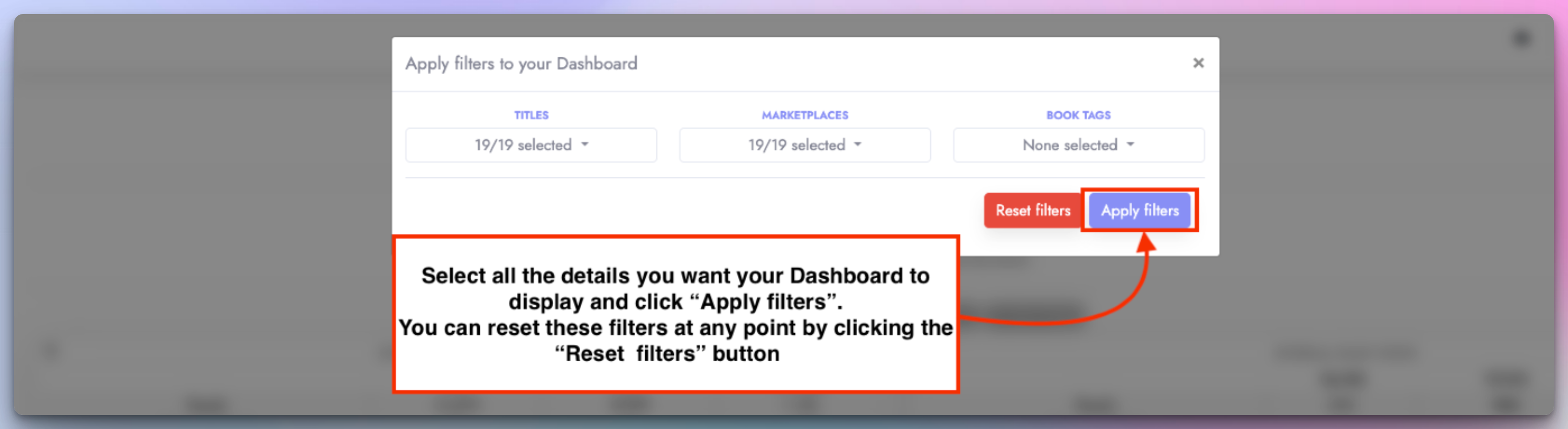 Filter options