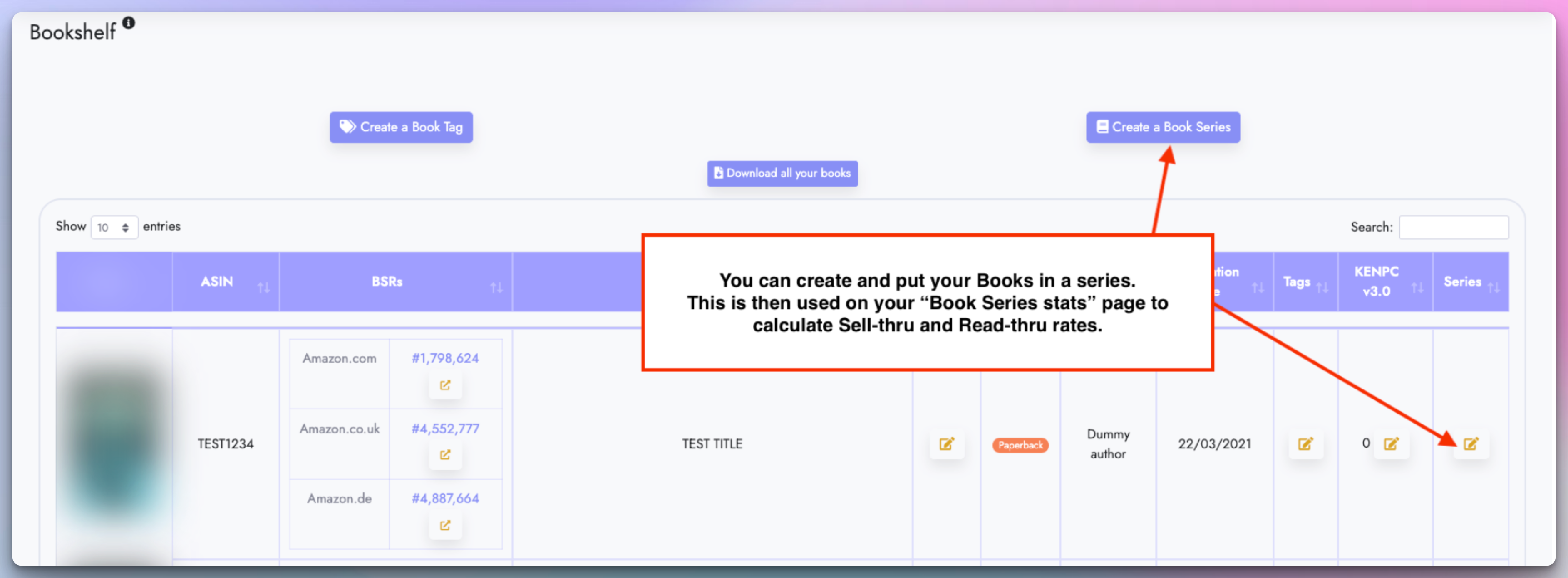 Create and add books in a series