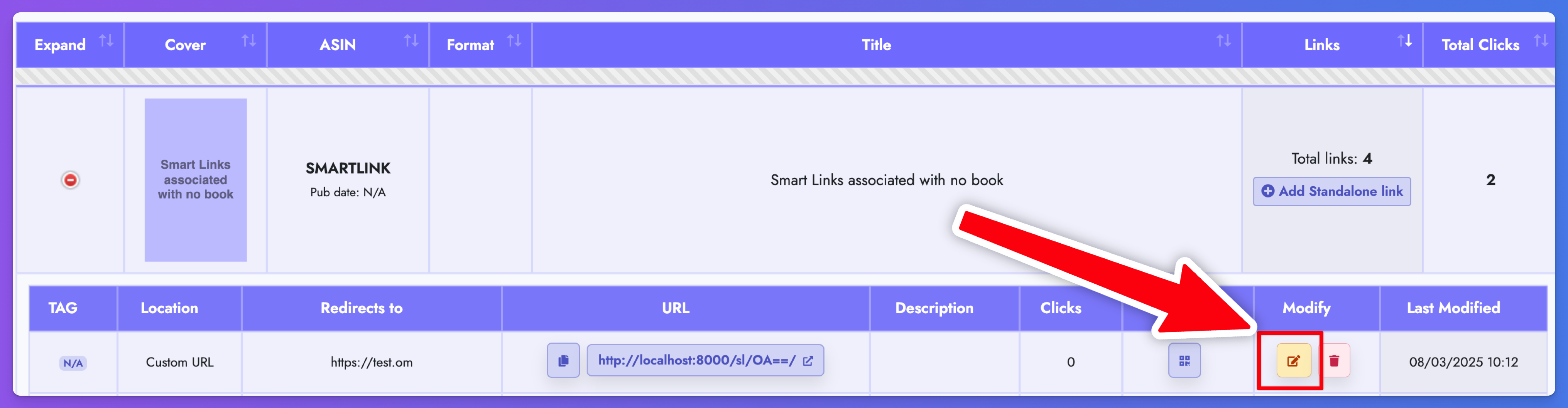 Move Standalone Link to a Book